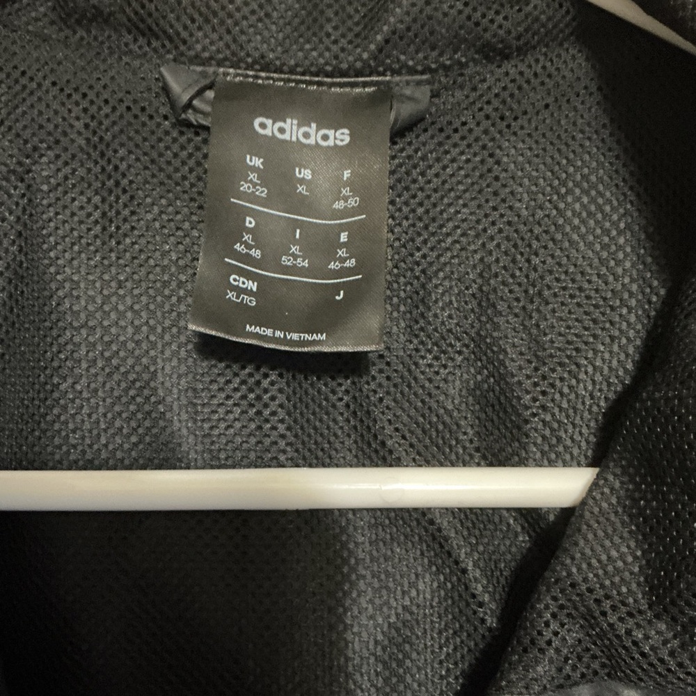 Adidas Black Windbreaker with White Logo - Picture 3 of 3
